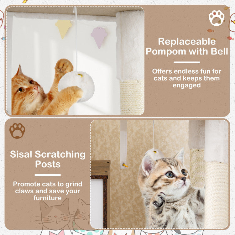 59-Inch Cat Tree with Litter Box Enclosure
