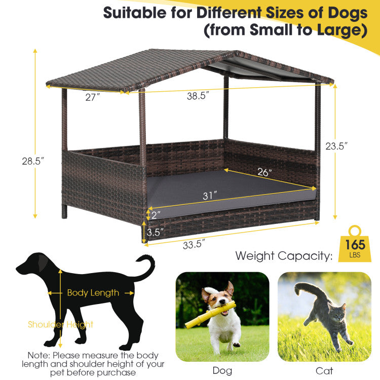 Outdoor Wicker Dog House