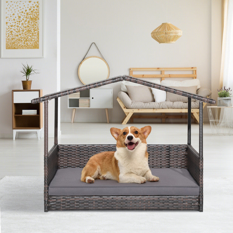 Outdoor Wicker Dog House