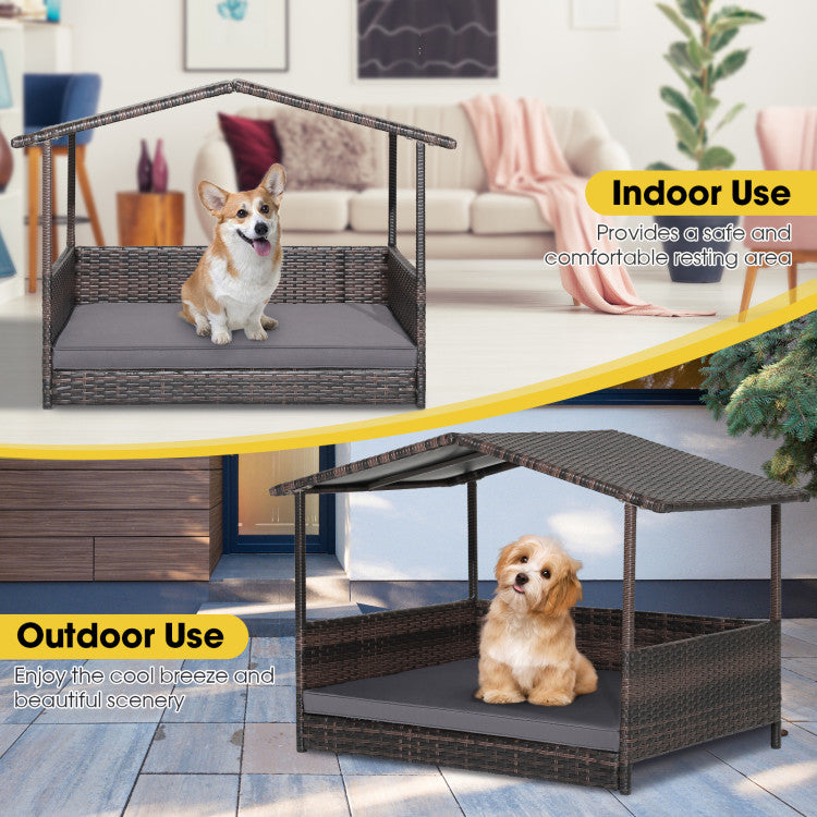 Outdoor Wicker Dog House