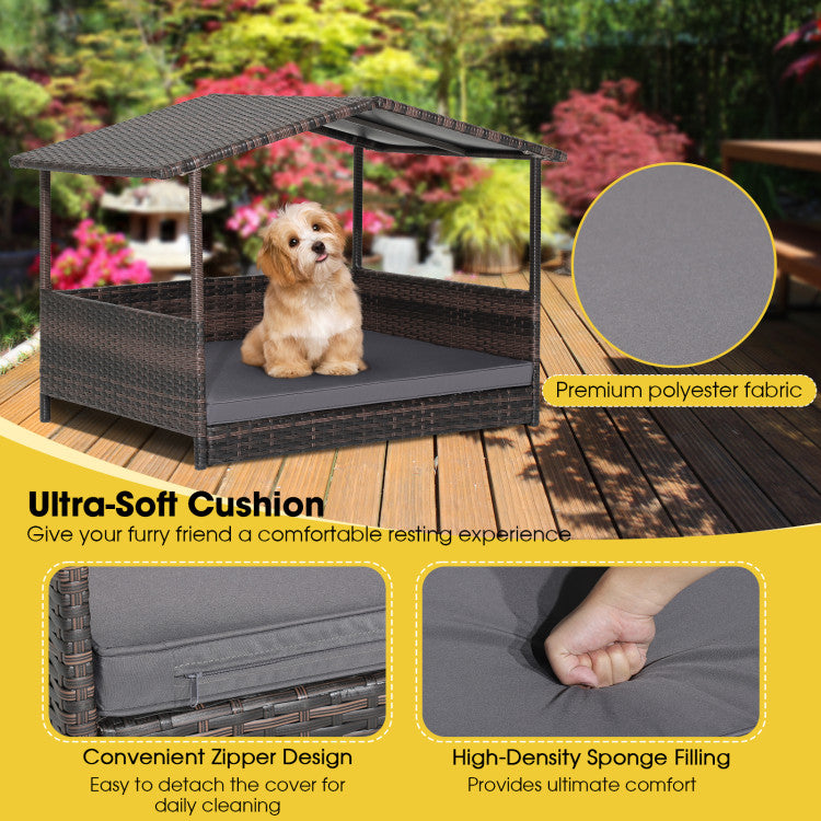 Outdoor Wicker Dog House