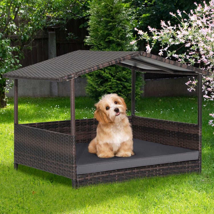Outdoor Wicker Dog House