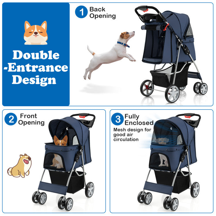 Foldable All-Terrain Pet Stroller