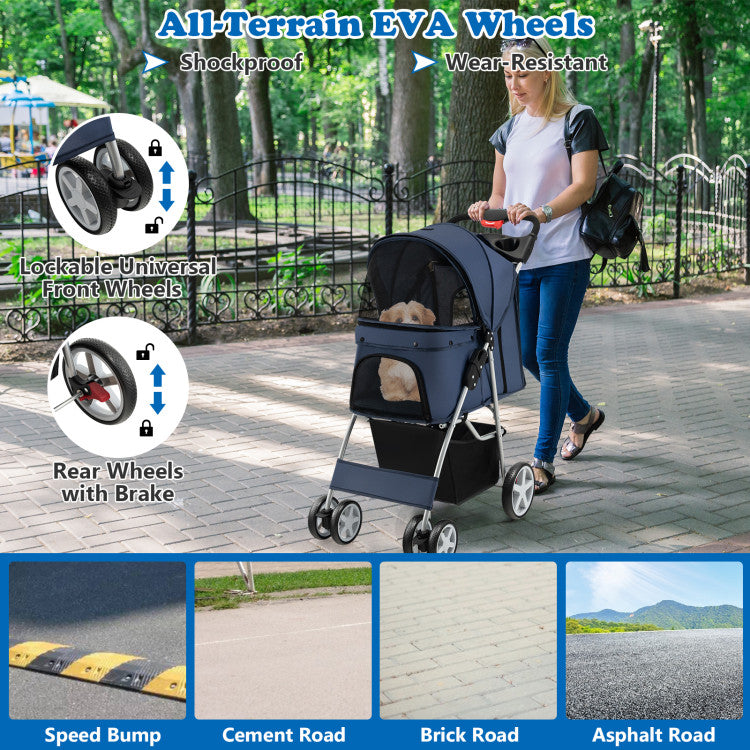 Foldable All-Terrain Pet Stroller