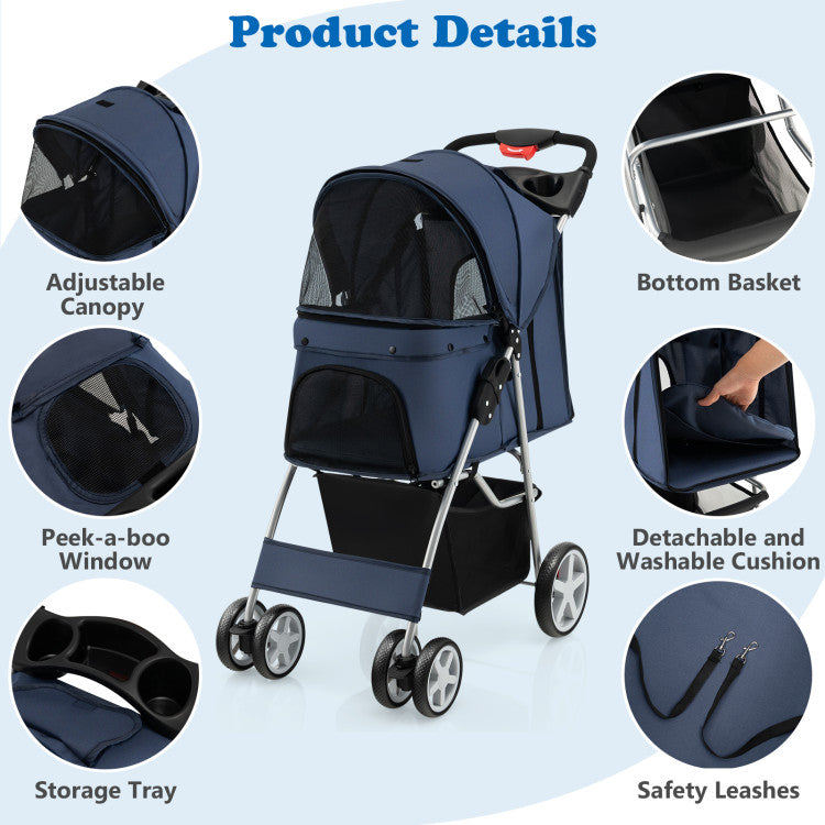 Foldable All-Terrain Pet Stroller