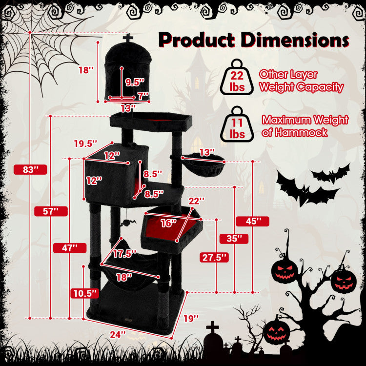 83-Inch Gothic Cat Tree