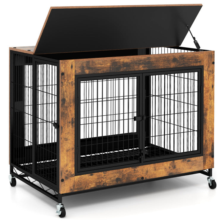 Industrial Rolling Dog Crate