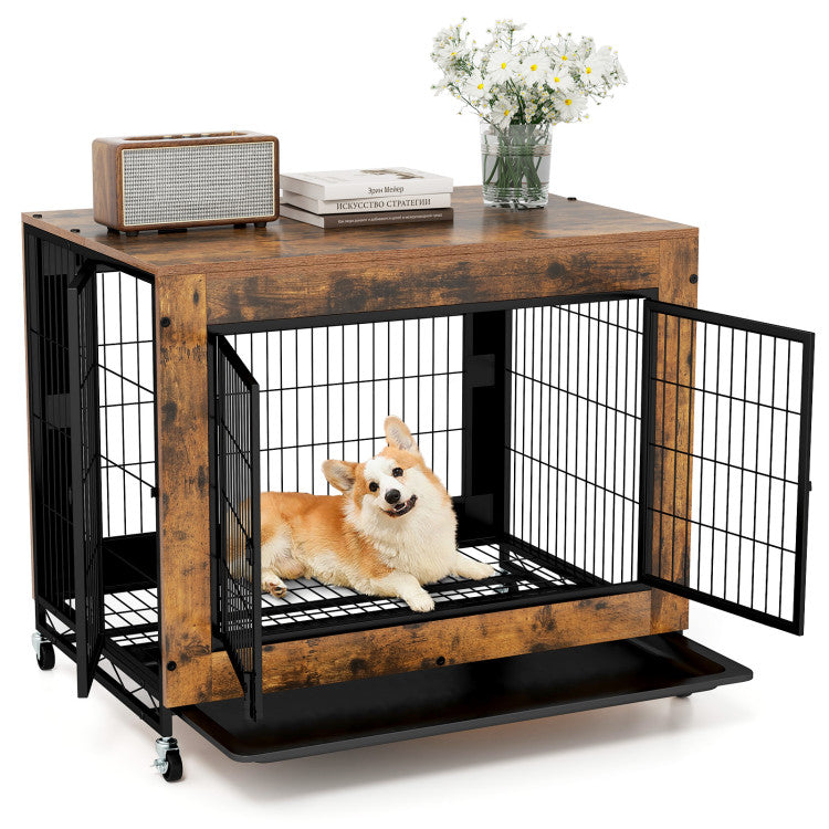 Industrial Rolling Dog Crate