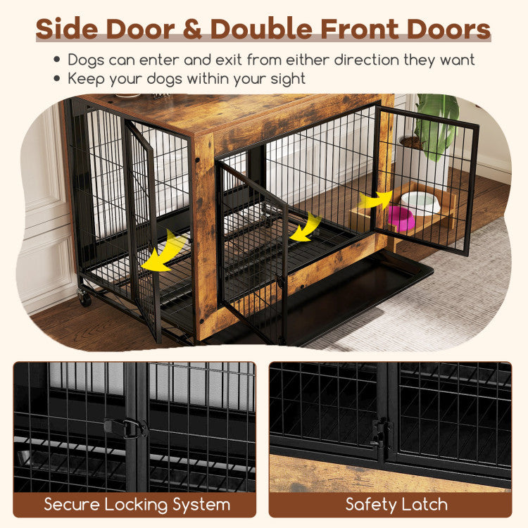 Industrial Rolling Dog Crate