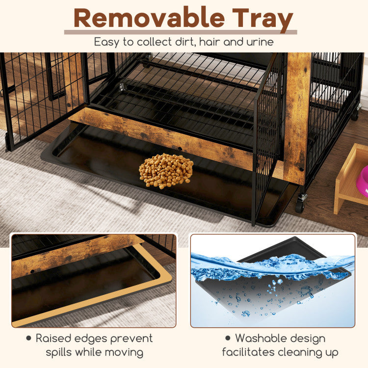 Industrial Rolling Dog Crate