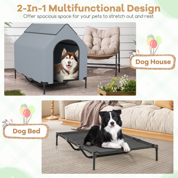 2-in-1 Elevated Outdoor Pet House