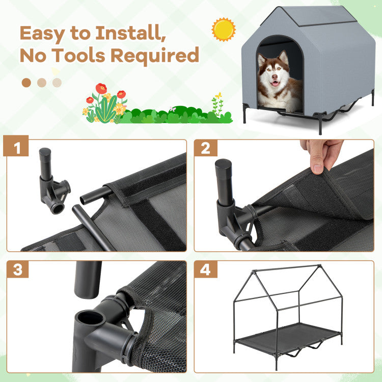 2-in-1 Elevated Outdoor Pet House