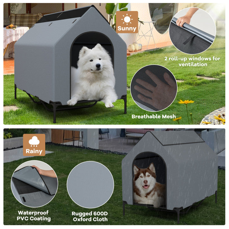 2-in-1 Elevated Outdoor Pet House