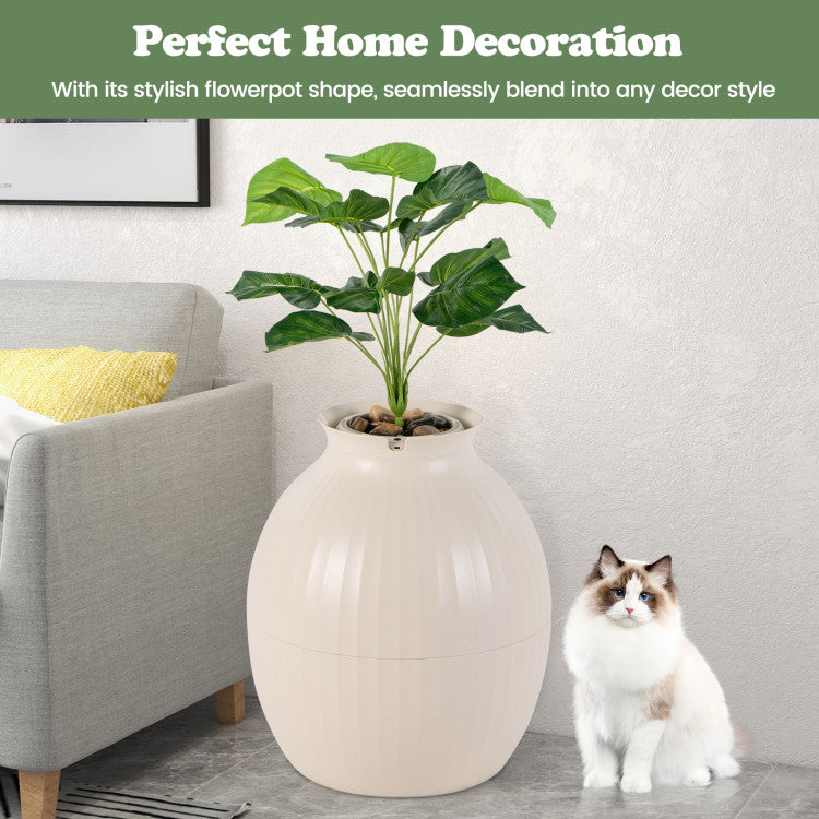 Smart Plant Hidden Cat Litter Box with Electronic Odor Control