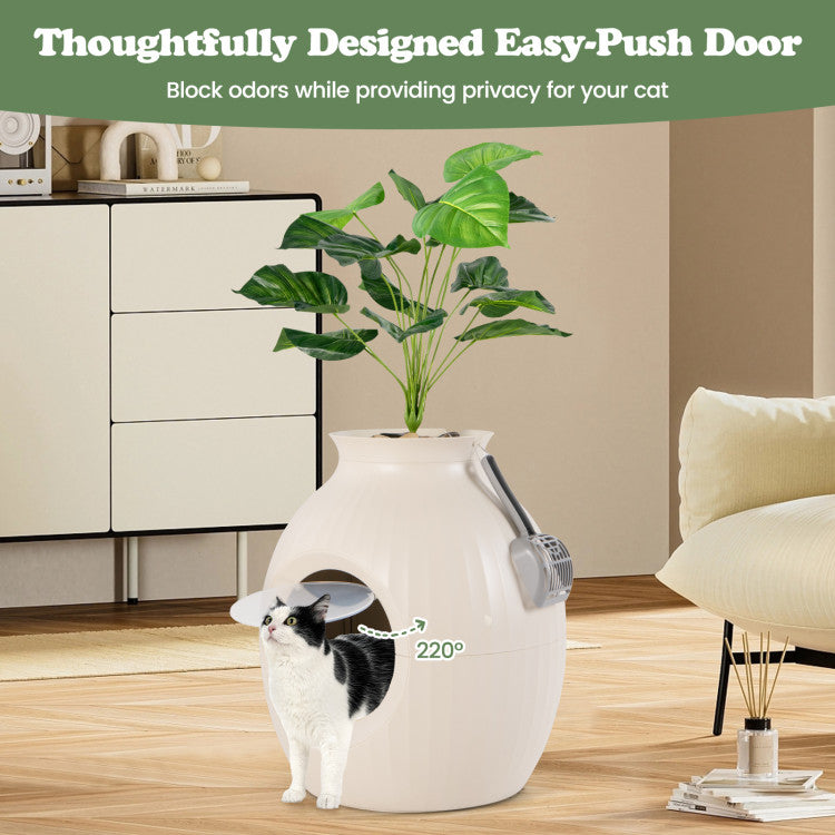 Smart Plant Hidden Cat Litter Box with Electronic Odor Control