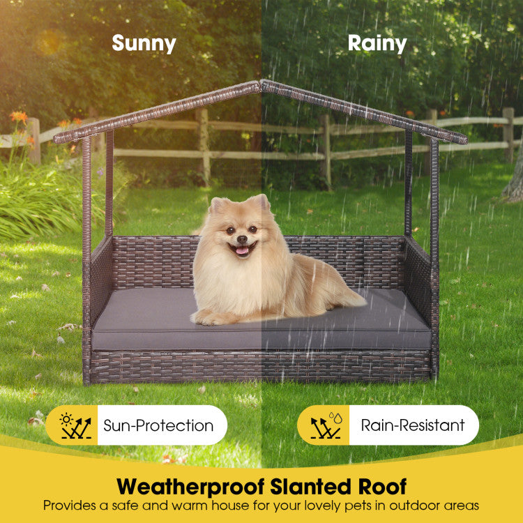 Outdoor Wicker Dog House