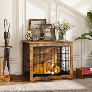Furniture-Style Dog Crate with Cushion