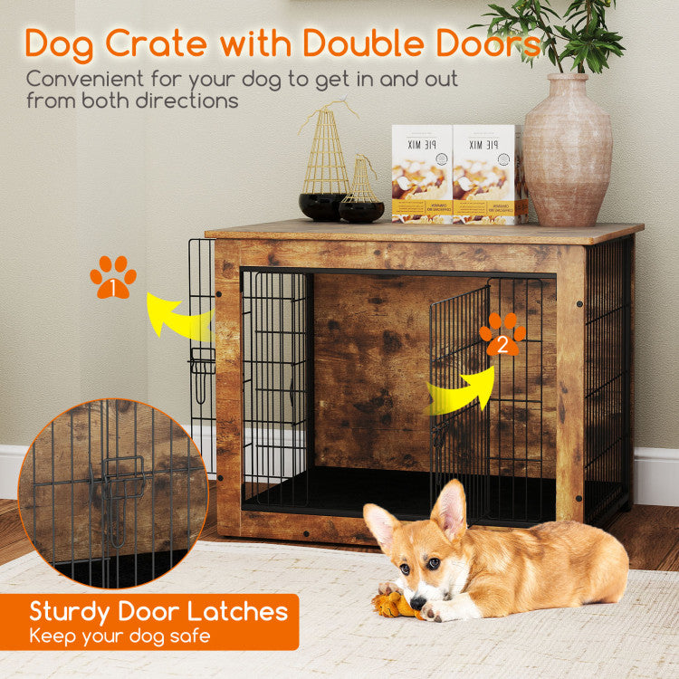 Furniture-Style Dog Crate with Cushion