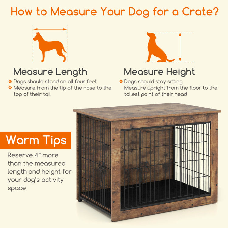Furniture-Style Dog Crate with Cushion