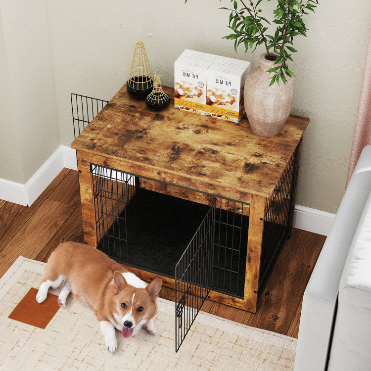 Furniture-Style Dog Crate with Cushion