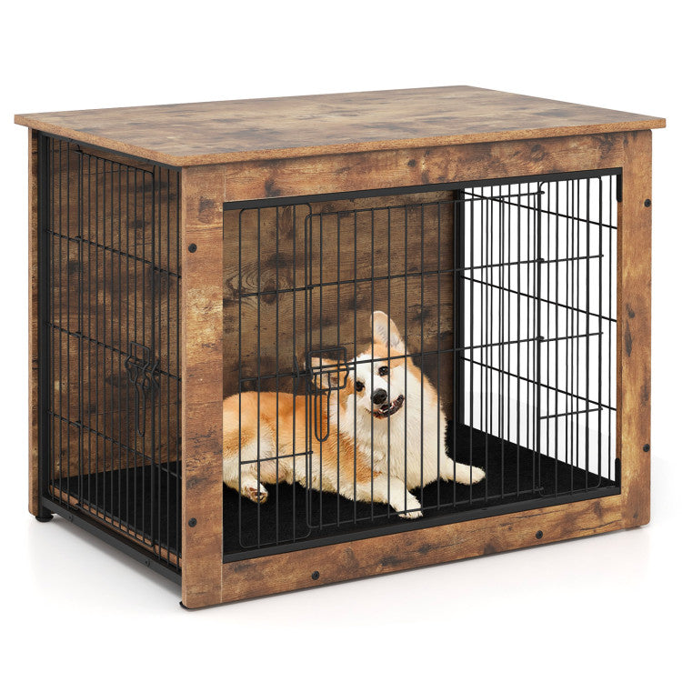 Furniture-Style Dog Crate with Cushion