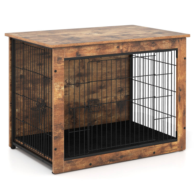 Furniture-Style Dog Crate with Cushion