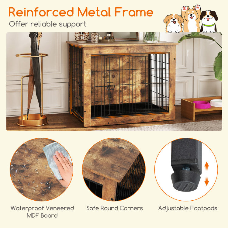 Furniture-Style Dog Crate with Cushion