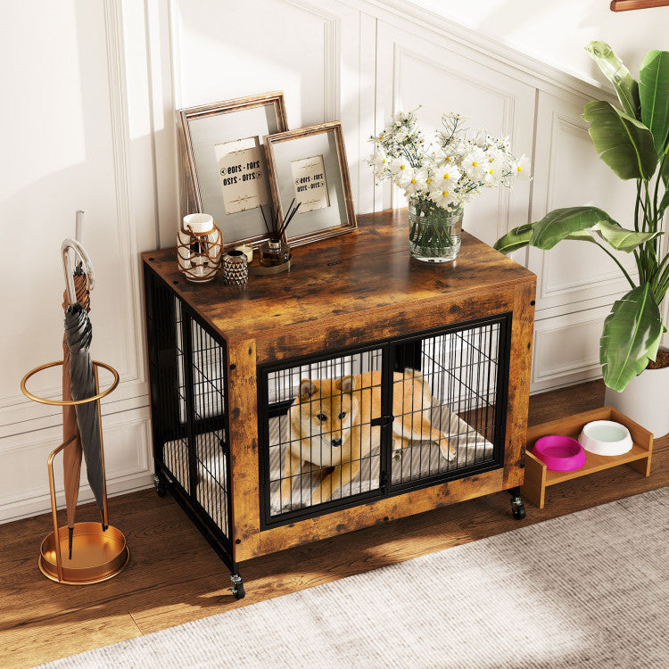 Industrial Rolling Dog Crate