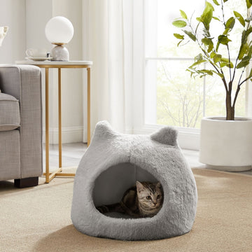 Cozy Plush Cat Cave Bed