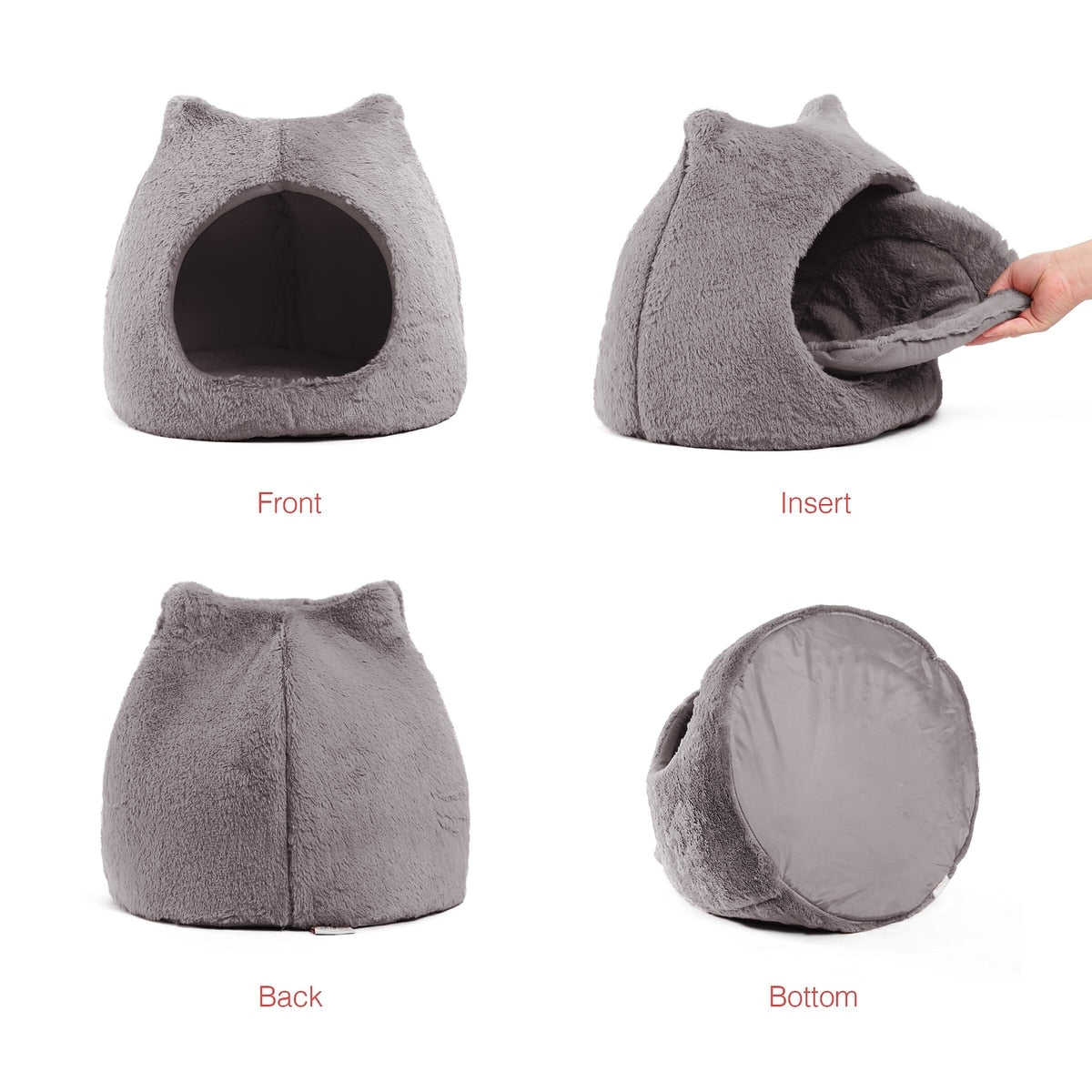 Cozy Plush Cat Cave Bed