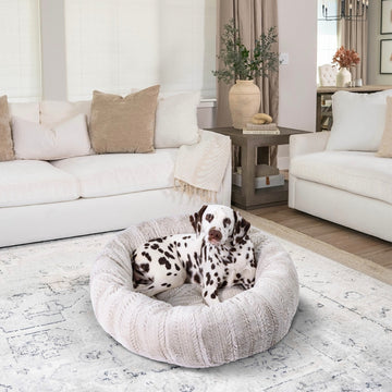 Herringbone Orthopedic Donut Pet Bed