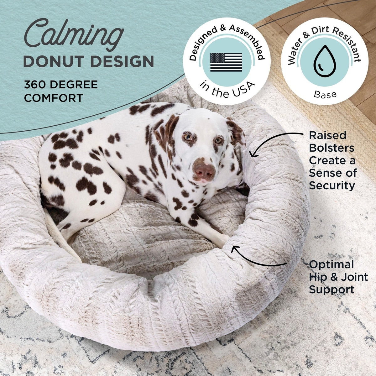Herringbone Orthopedic Donut Pet Bed