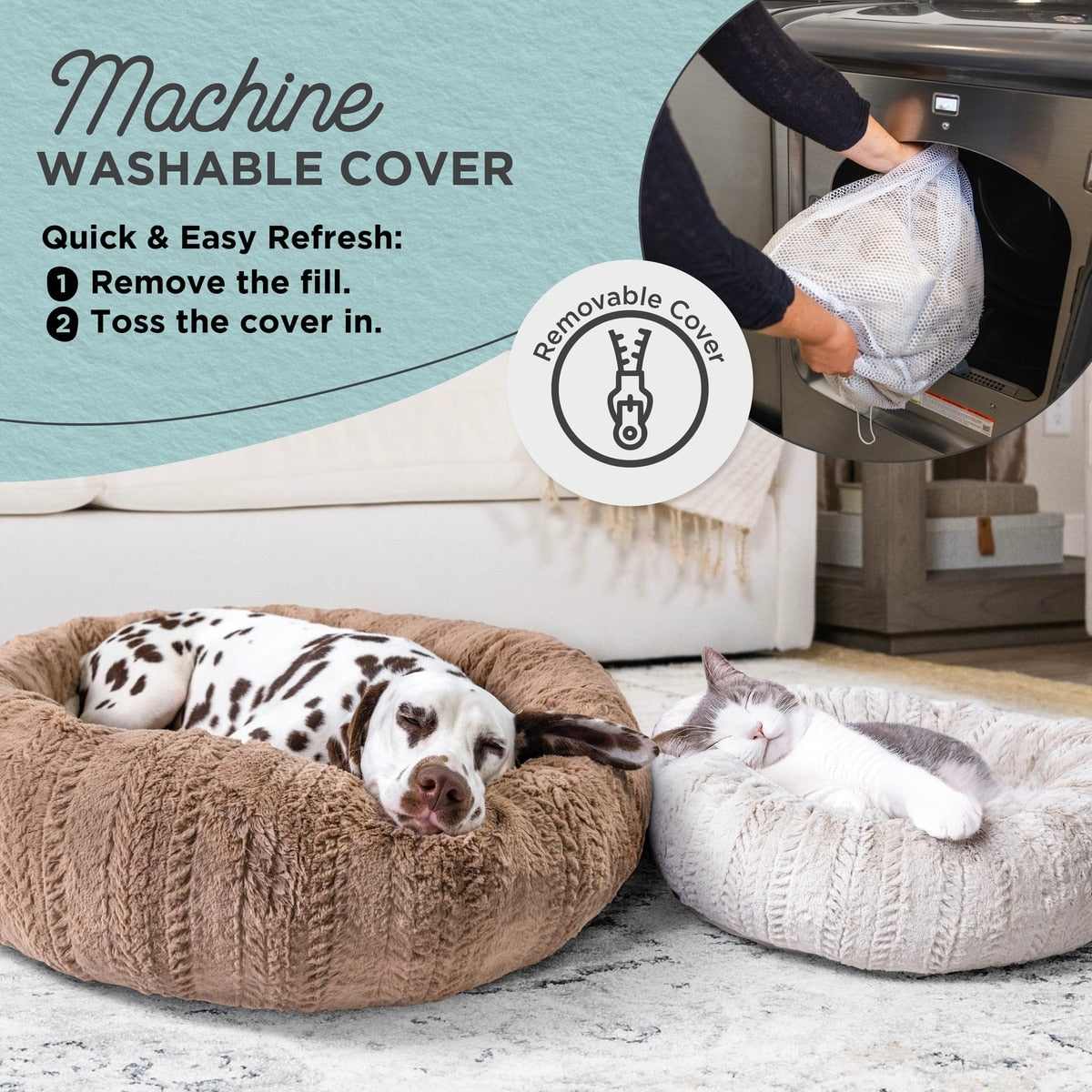 Herringbone Orthopedic Donut Pet Bed