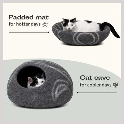 Premium Felt Cat Cave Bed