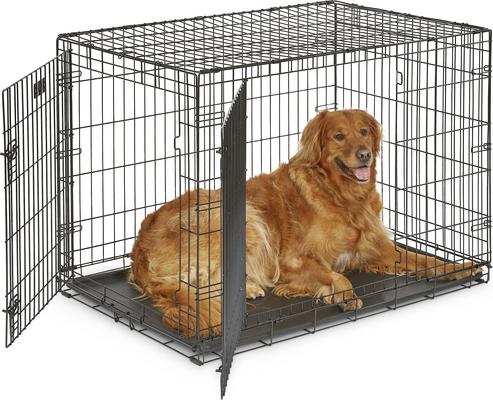 Double Door Folding Wire Dog Crate