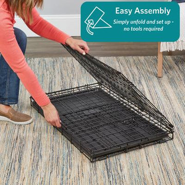 Double Door Folding Wire Dog Crate