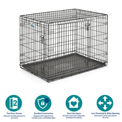 Double Door Folding Wire Dog Crate