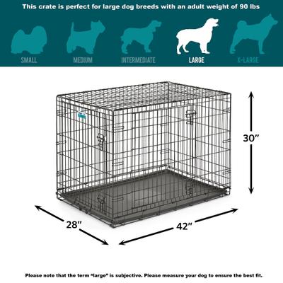 Double Door Folding Wire Dog Crate