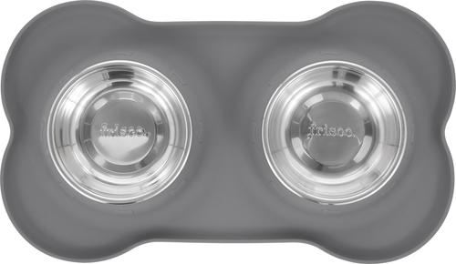 Double Stainless Steel Pet Bowl with Silicone Mat