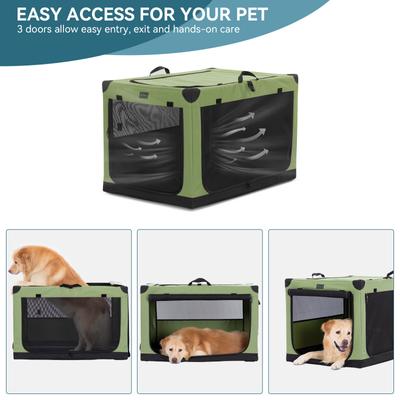 Petsfit 3-Door Collapsible Soft Dog Crate