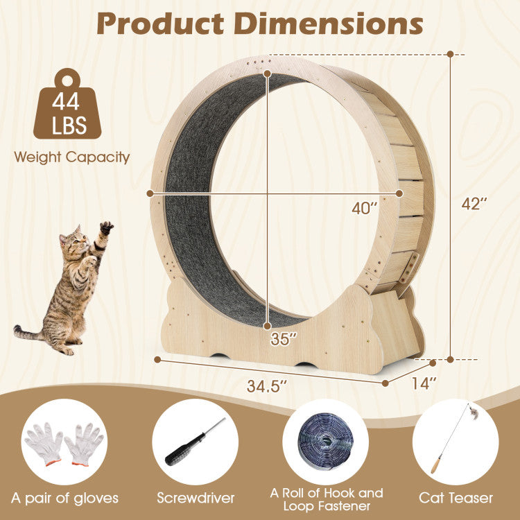 40-Inch Indoor Cat Exercise Wheel