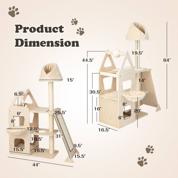 64-Inch Multi-Level Cat Tree