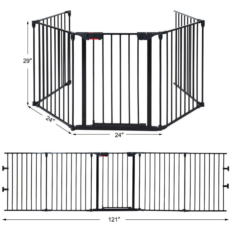 5-Panel Adjustable Pet Safety Gate