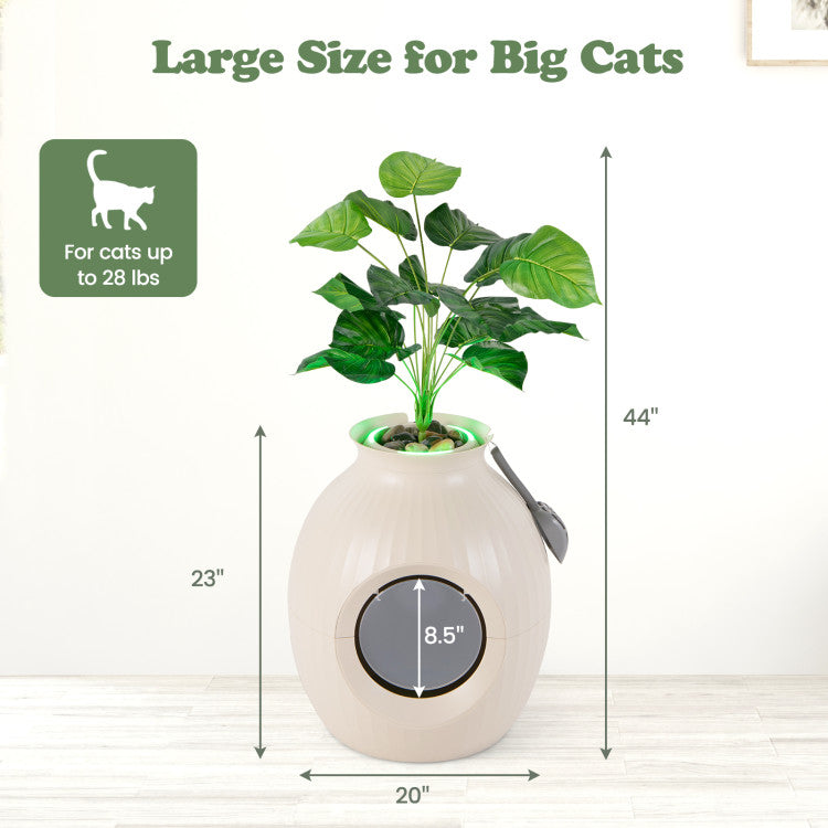 Smart Plant Hidden Cat Litter Box with Electronic Odor Control