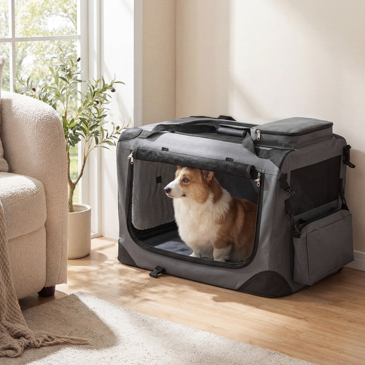 Collapsible Soft-Sided Dog Travel Crate