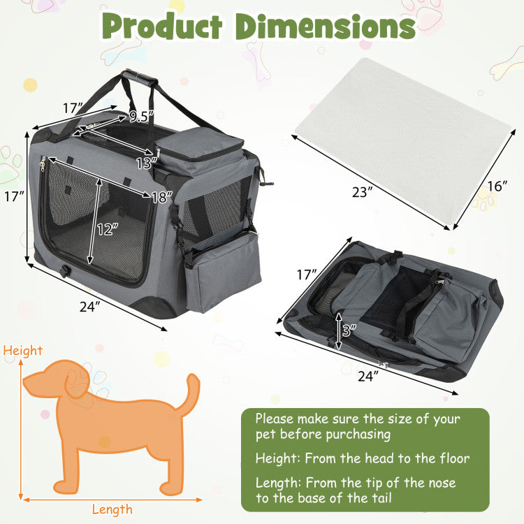 Collapsible Soft-Sided Dog Travel Crate